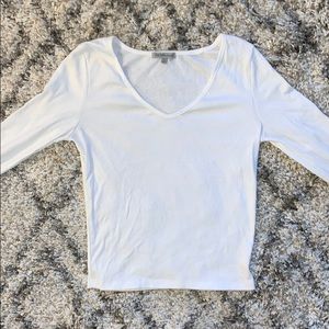 Charlotte Russe Girls White crop top 3/4 sleeve M